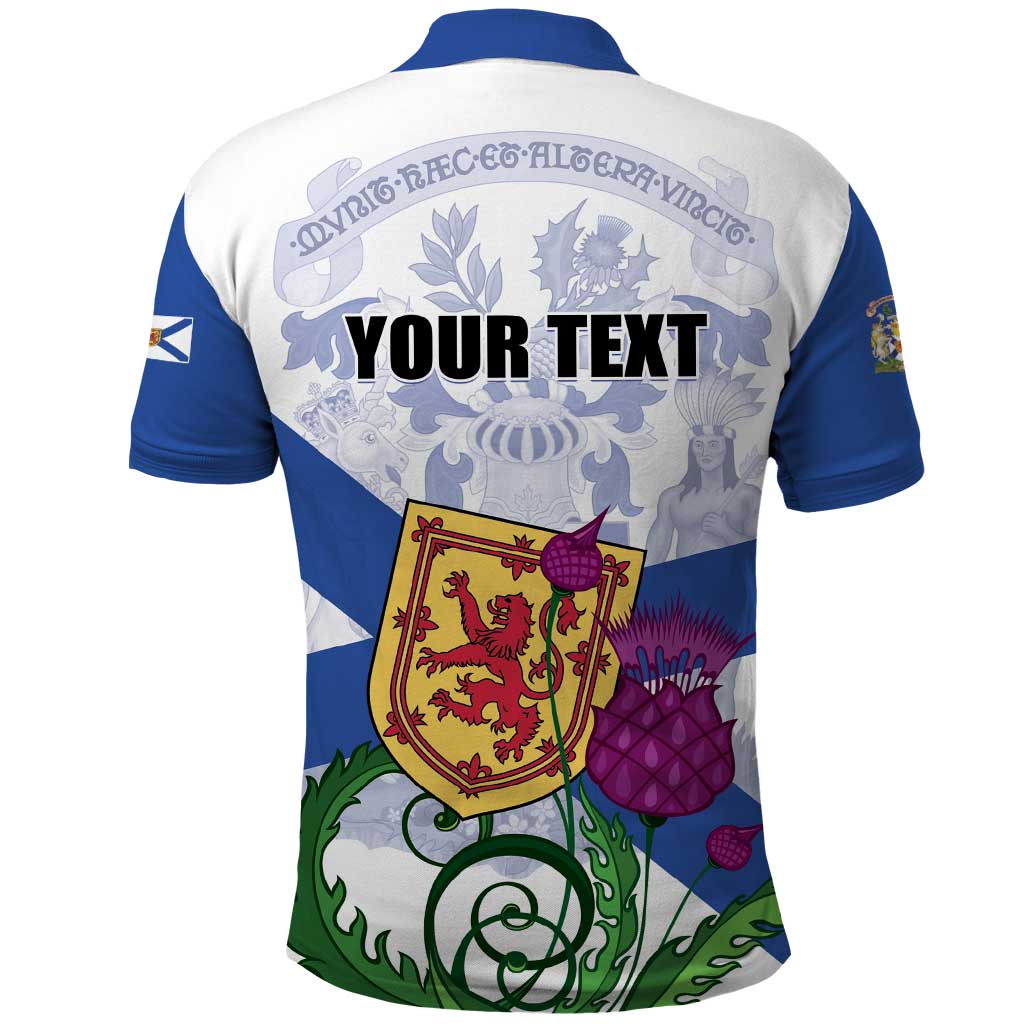 Personalized Canada Nova Scotia Province Polo Shirt One Defends and The Other Conquers LT01