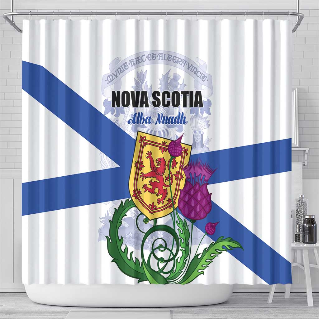 Canada Nova Scotia Province Shower Curtain One Defends and The Other Conquers LT01