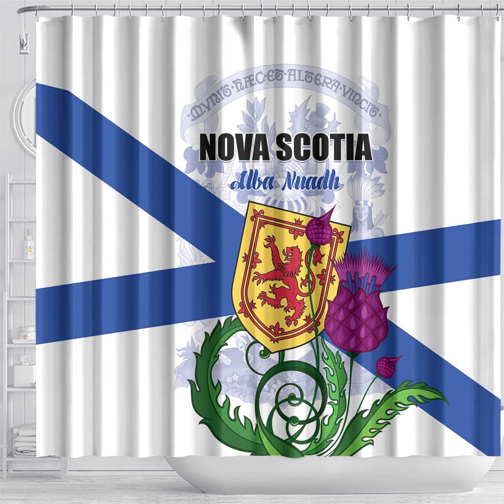 Canada Nova Scotia Province Shower Curtain One Defends and The Other Conquers LT01