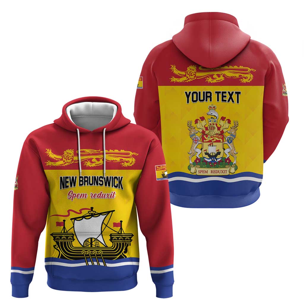 Personalized Canada New Brunswick Province Hoodie Golden Lion Lymphad LT01