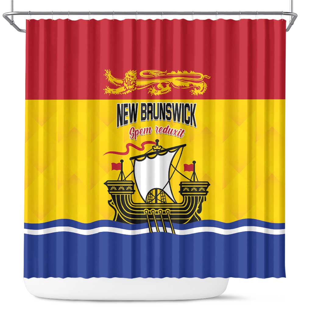 Canada New Brunswick Province Shower Curtain Golden Lion Lymphad LT01