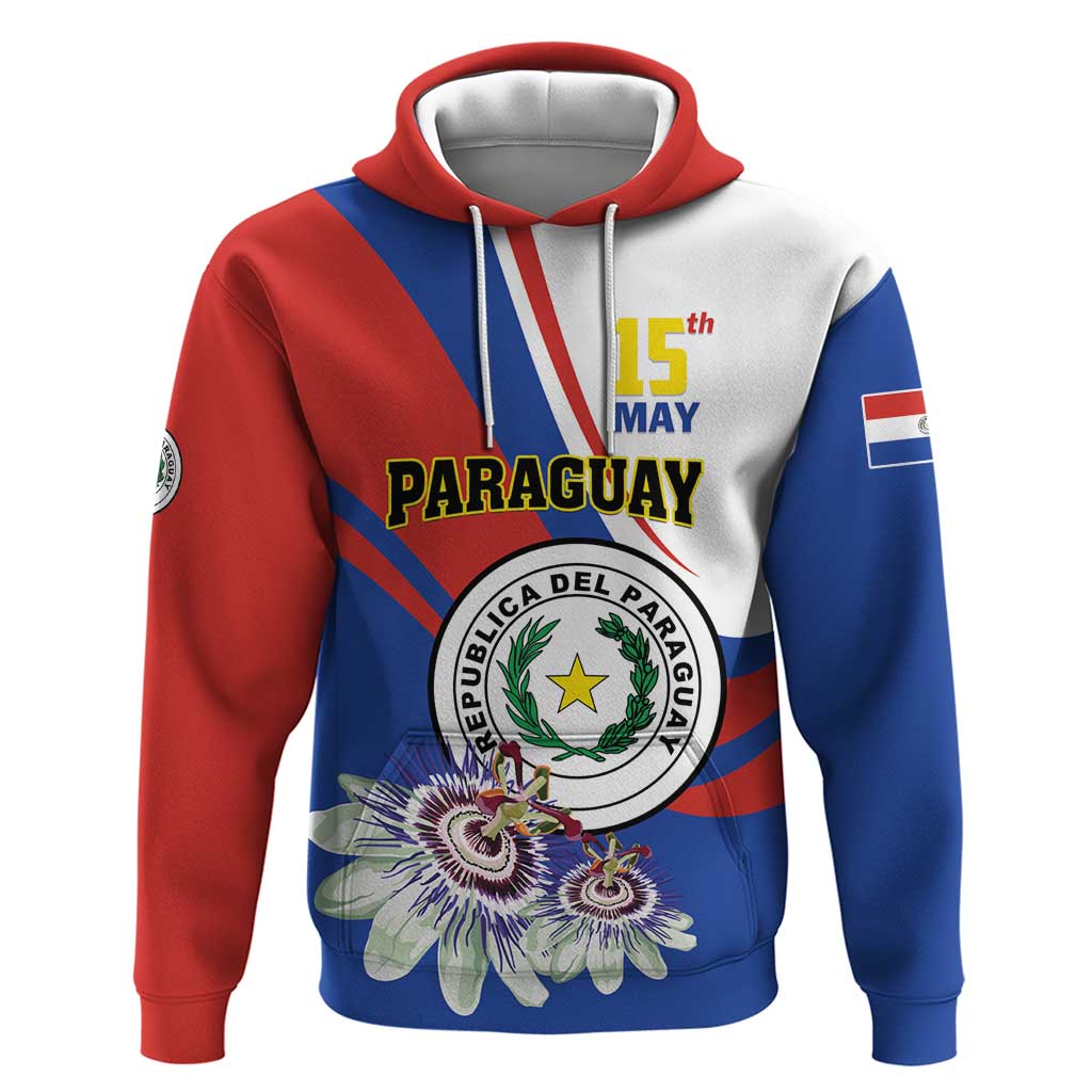 Personalized Paraguay Independence Day 2025 Hoodie Passiflora Paz y justicia LT01