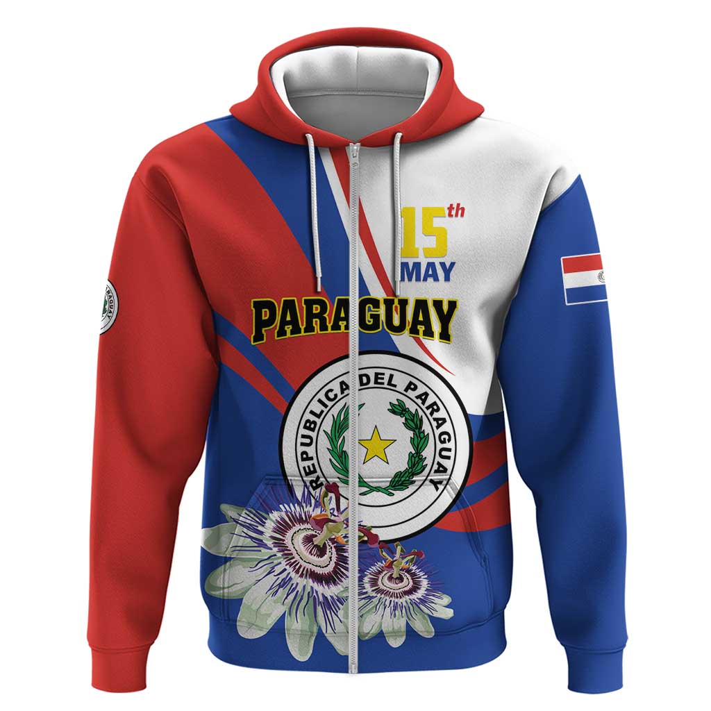 Personalized Paraguay Independence Day 2025 Hoodie Passiflora Paz y justicia LT01