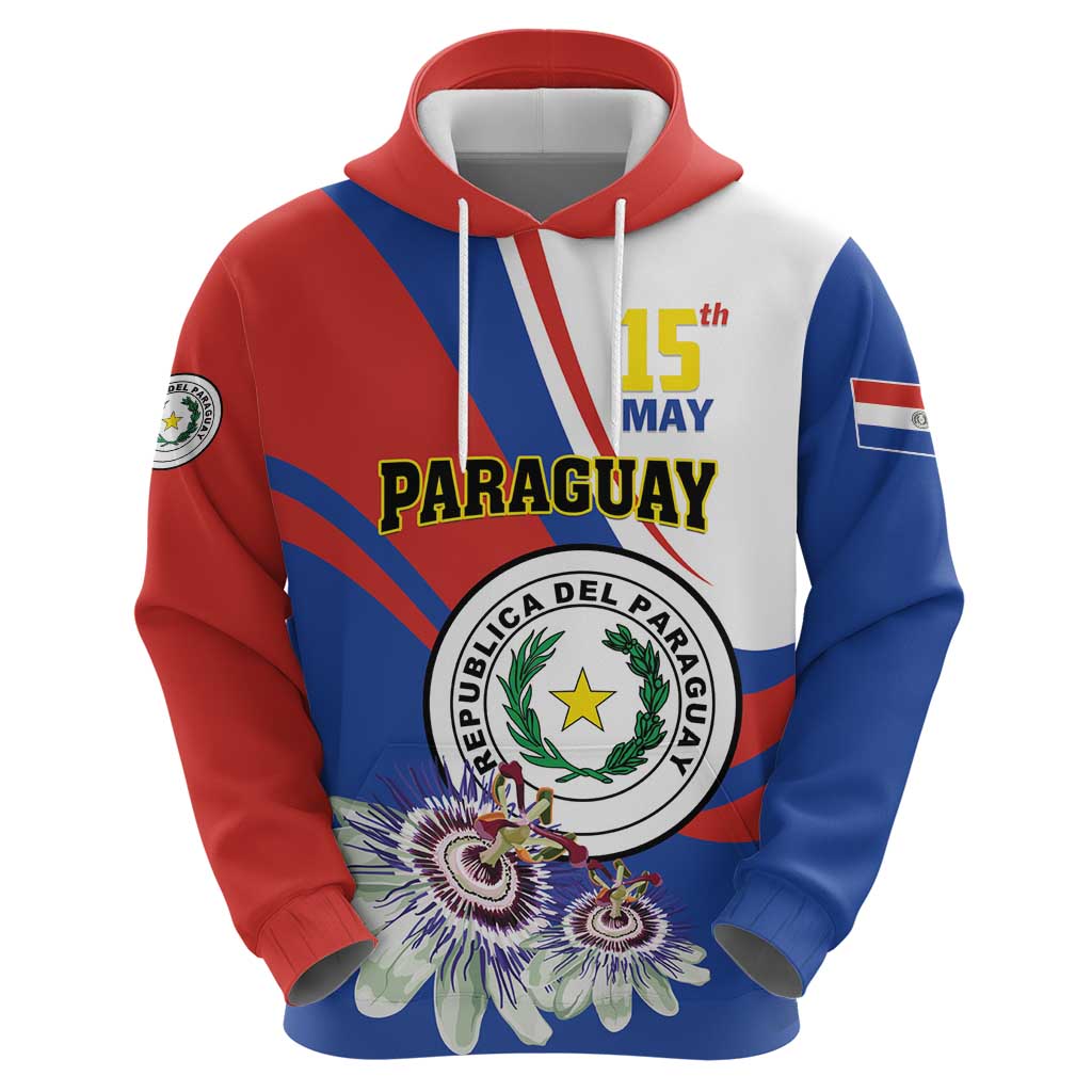 Personalized Paraguay Independence Day 2025 Hoodie Passiflora Paz y justicia LT01