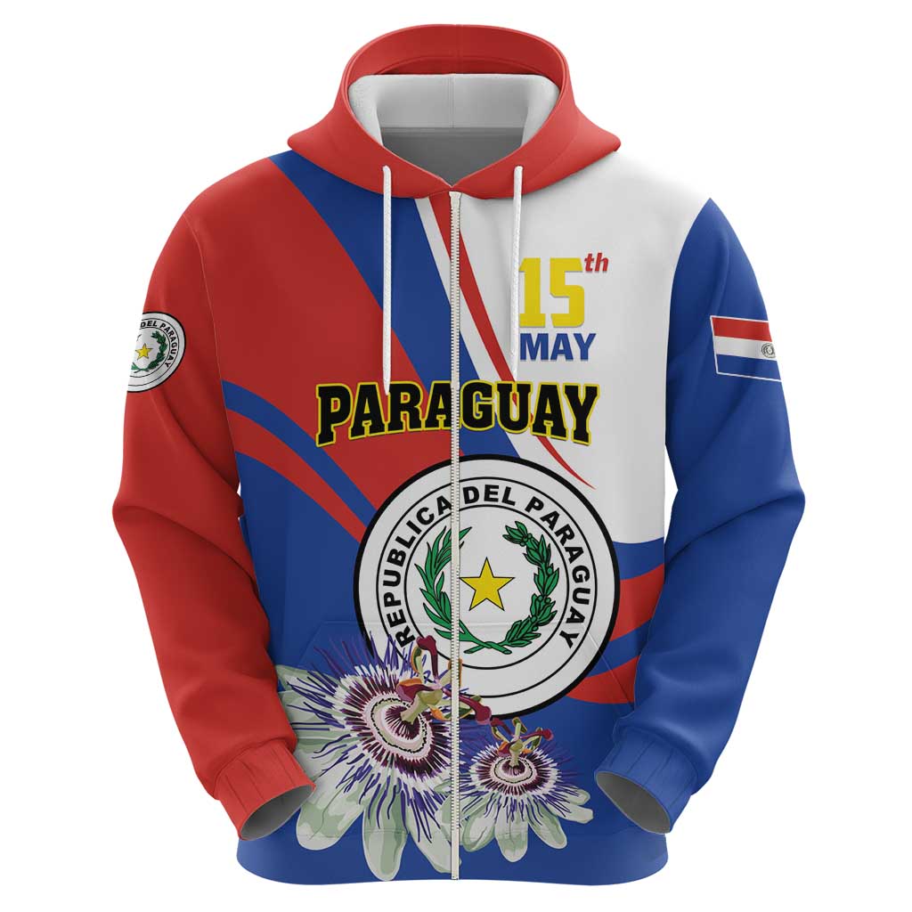 Personalized Paraguay Independence Day 2025 Hoodie Passiflora Paz y justicia LT01