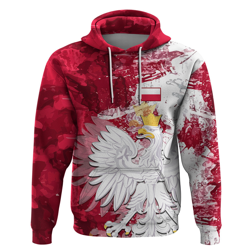 Custom Poland Hoodie Polska Coat Of Arms Flag Style LT01