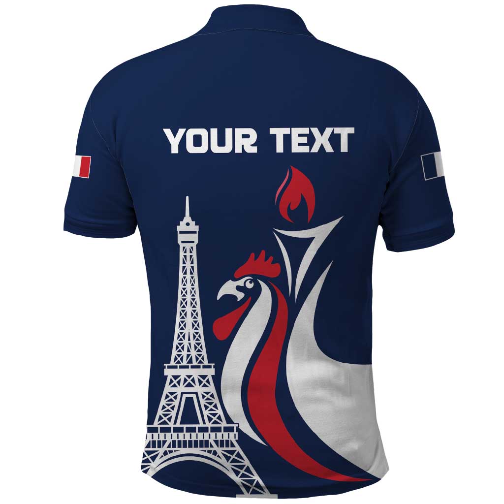 Personalized France 2024 Bonjour Polo Shirt Eiffel Tower Gallic Rooster LT01