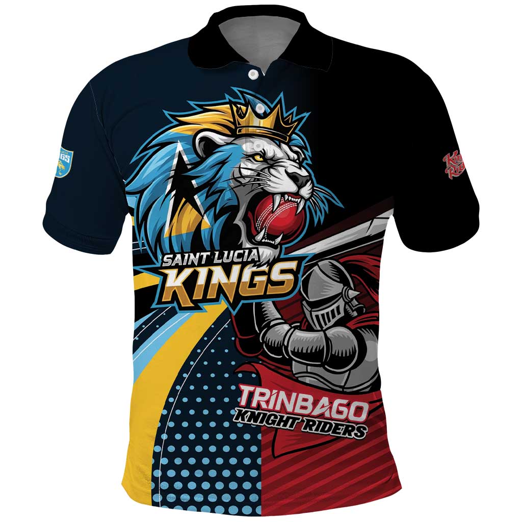Knight Riders Trinbago Vs Kings St Lucia Cricket Polo Shirt LT01