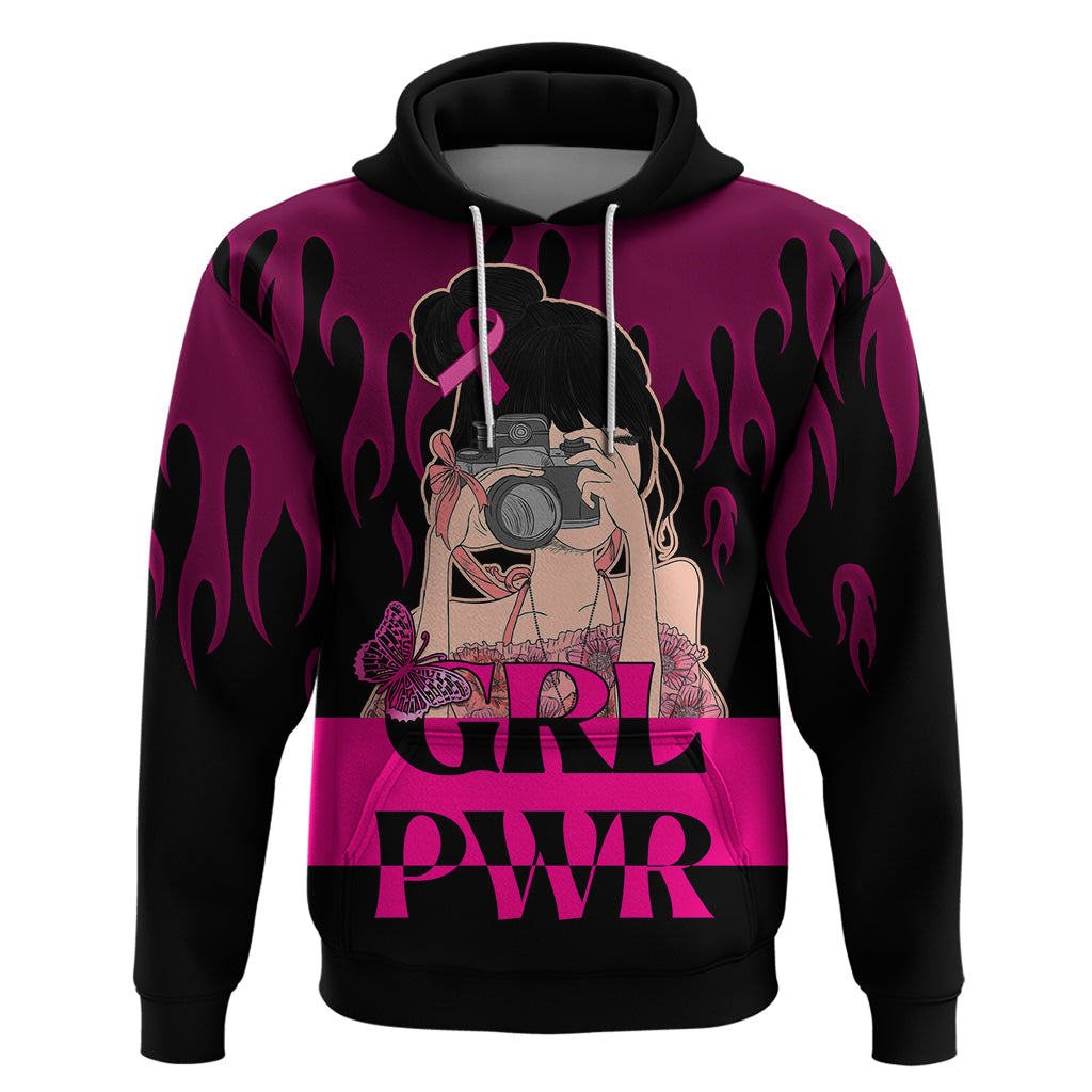 Personalised Girl Power Hoodie Day Of The Girl Breast Cancer Awareness LT01