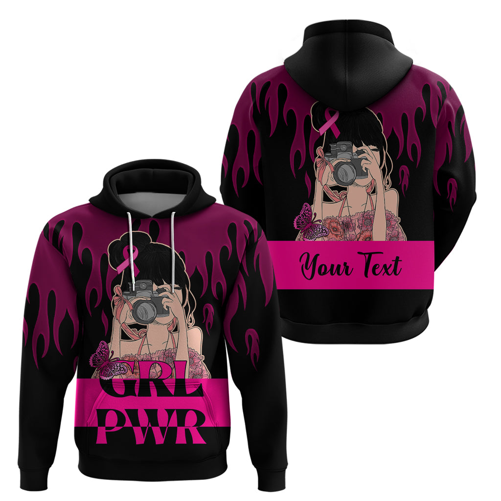 Personalised Girl Power Hoodie Day Of The Girl Breast Cancer Awareness LT01
