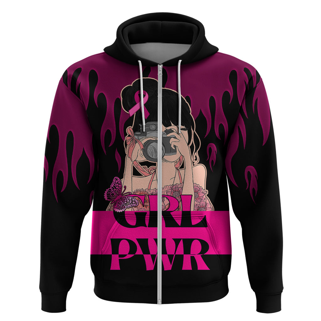 Personalised Girl Power Hoodie Day Of The Girl Breast Cancer Awareness LT01
