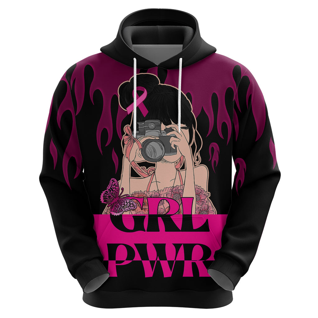 Personalised Girl Power Hoodie Day Of The Girl Breast Cancer Awareness LT01