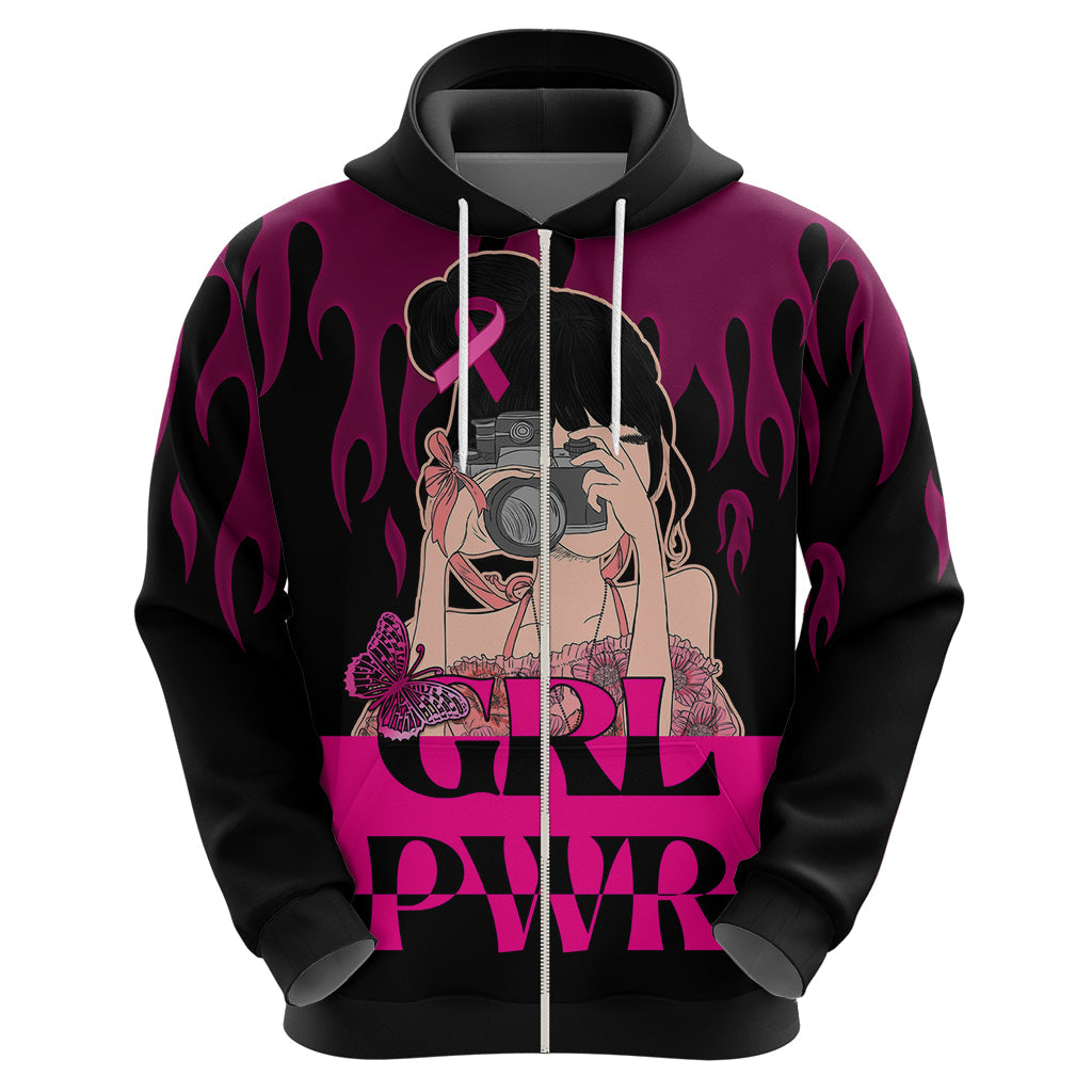 Personalised Girl Power Hoodie Day Of The Girl Breast Cancer Awareness LT01