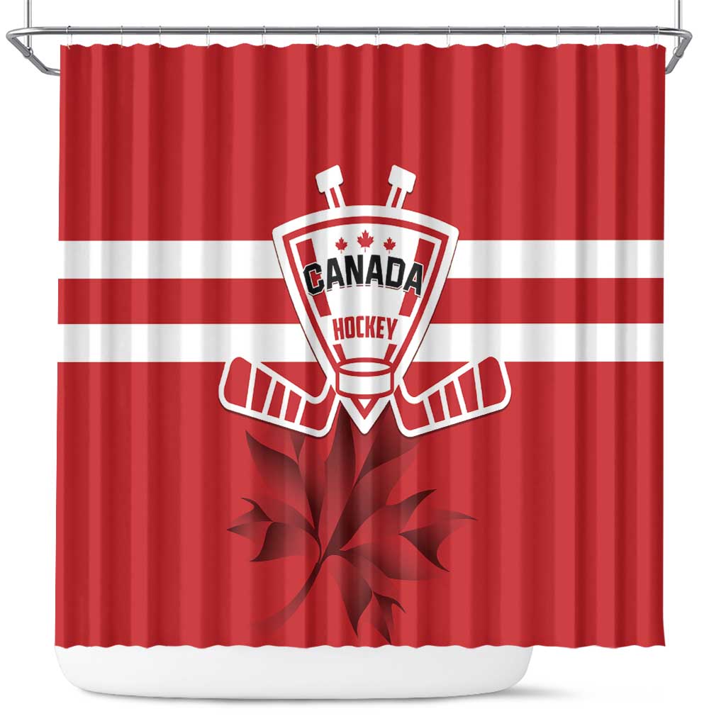 Canada Hockey Team Shower Curtain Maple Leaf Red Version LT01