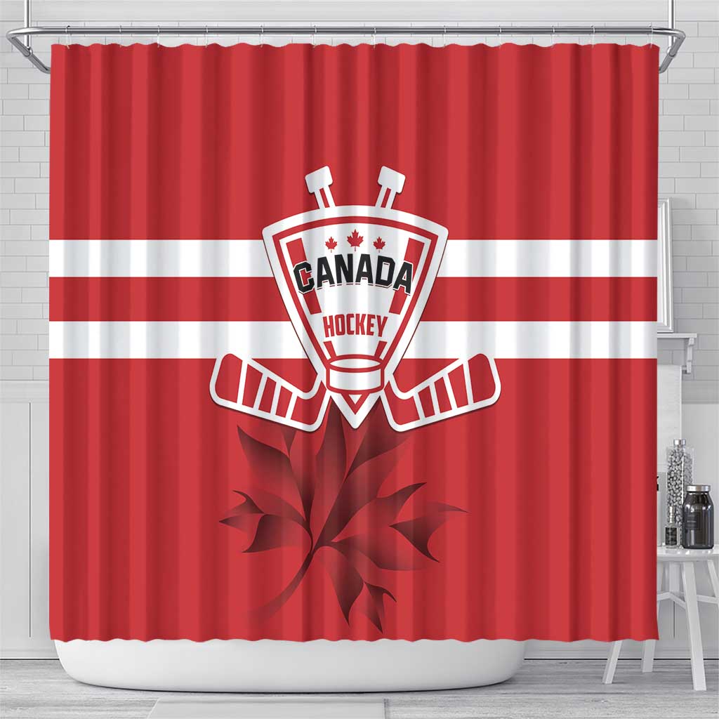 Canada Hockey Team Shower Curtain Maple Leaf Red Version LT01