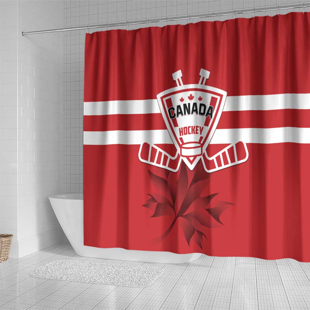 Canada Hockey Team Shower Curtain Maple Leaf Red Version LT01