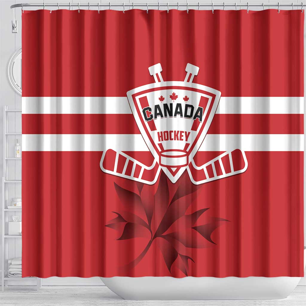 Canada Hockey Team Shower Curtain Maple Leaf Red Version LT01