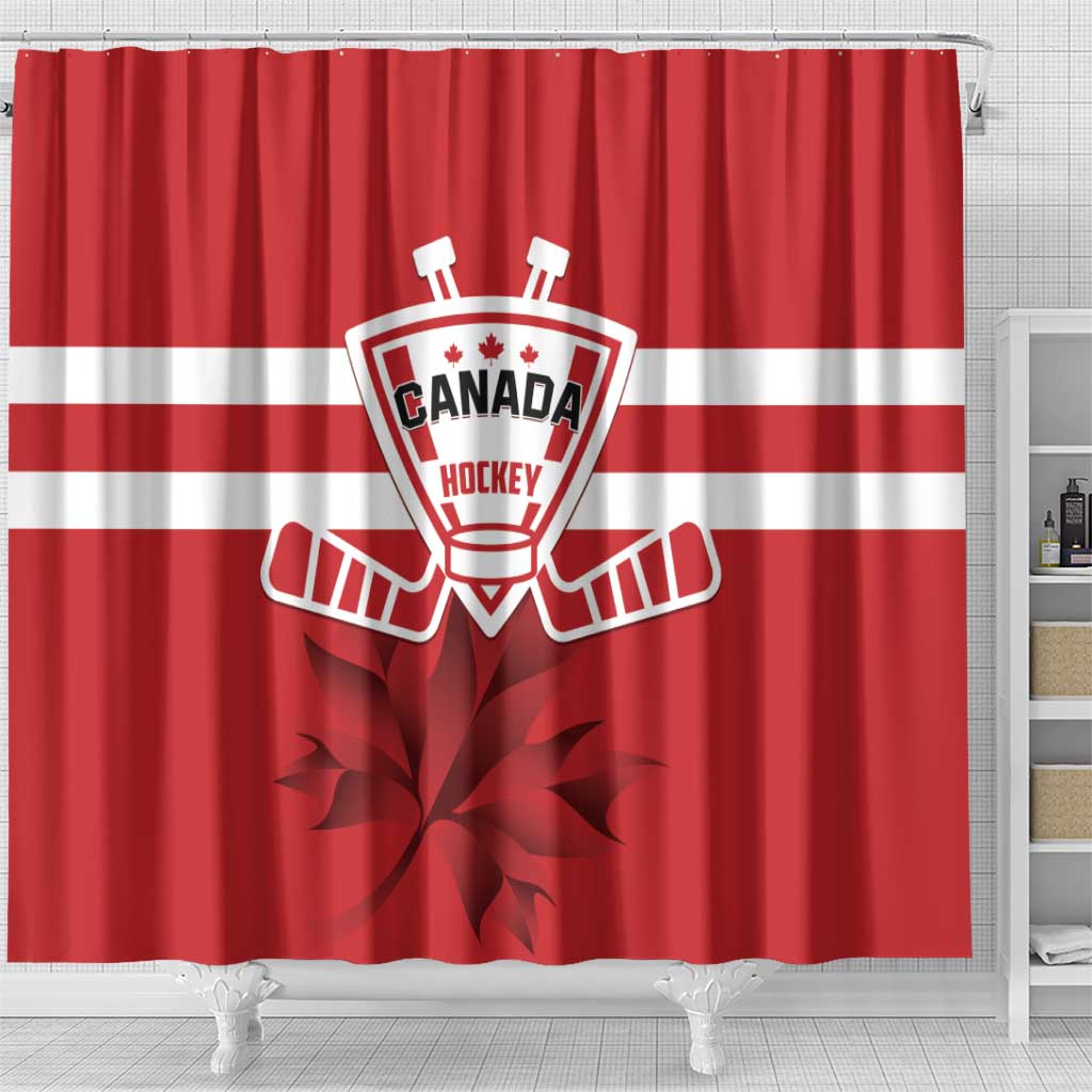 Canada Hockey Team Shower Curtain Maple Leaf Red Version LT01