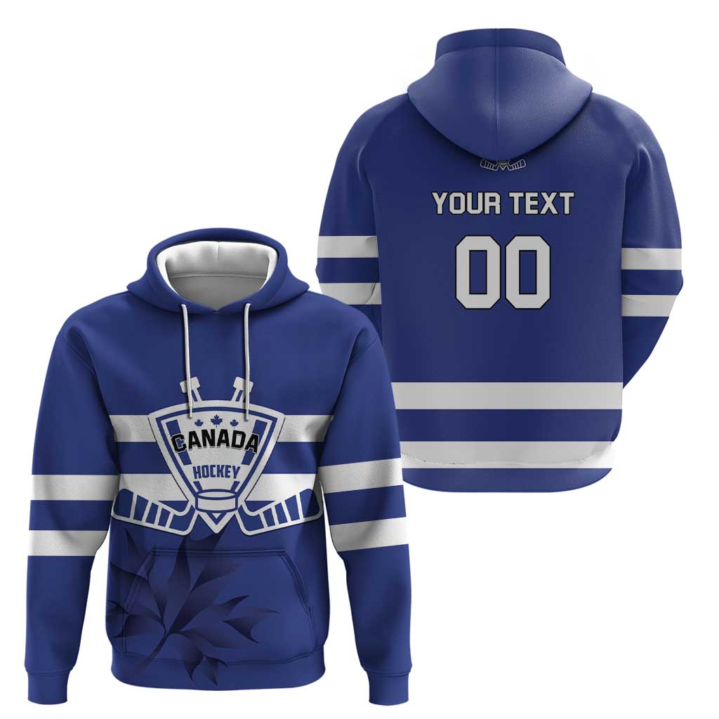 Custom Canada Hockey Team Hoodie Maple Leaf Blue Version LT01