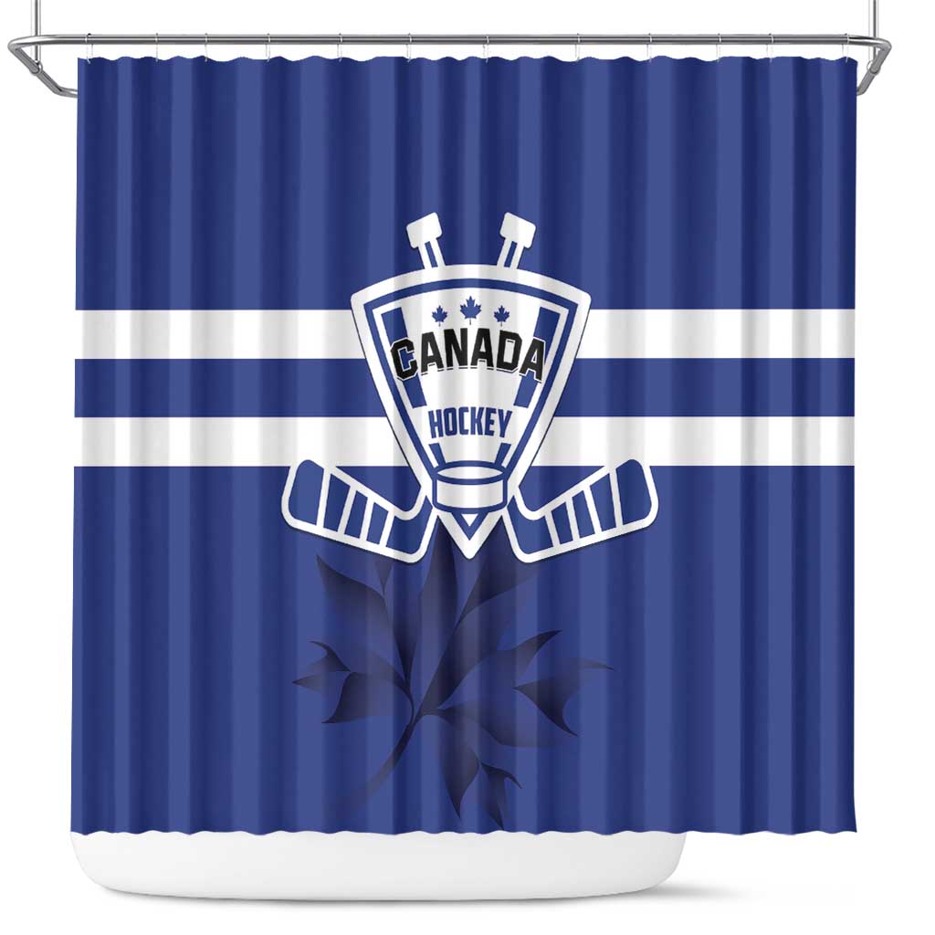 Canada Hockey Team Shower Curtain Maple Leaf Blue Version LT01