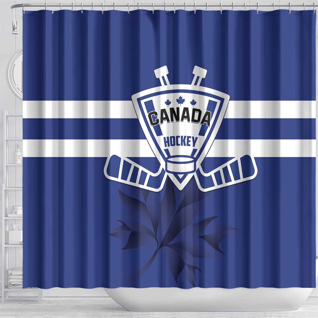 Canada Hockey Team Shower Curtain Maple Leaf Blue Version LT01