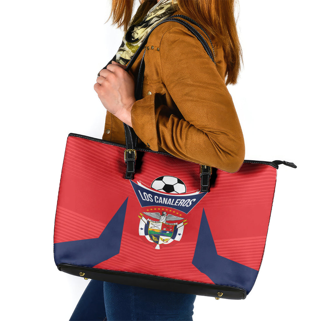 Panama 2024 Football Leather Tote Bag Go Los Canaleros LT01