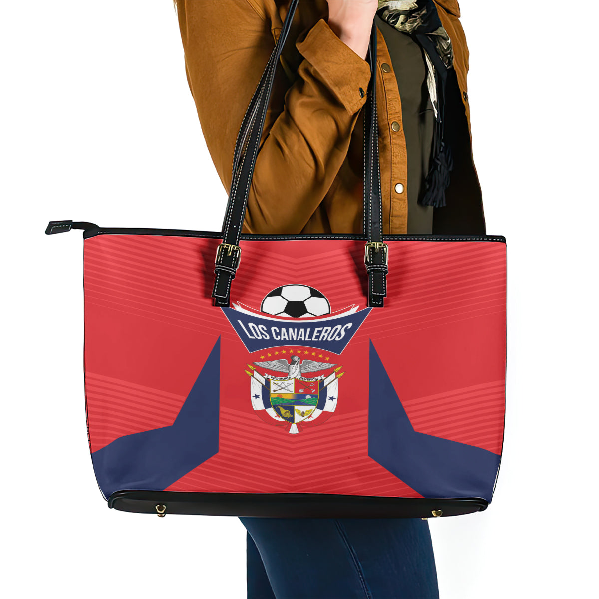 Panama 2024 Football Leather Tote Bag Go Los Canaleros LT01