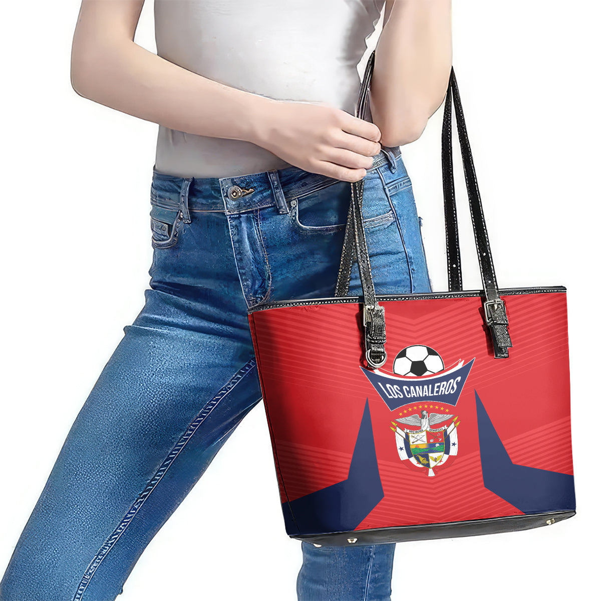 Panama 2024 Football Leather Tote Bag Go Los Canaleros LT01