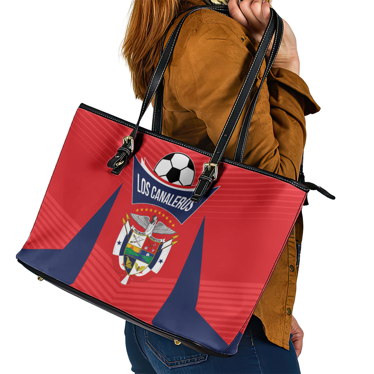 Panama 2024 Football Leather Tote Bag Go Los Canaleros LT01