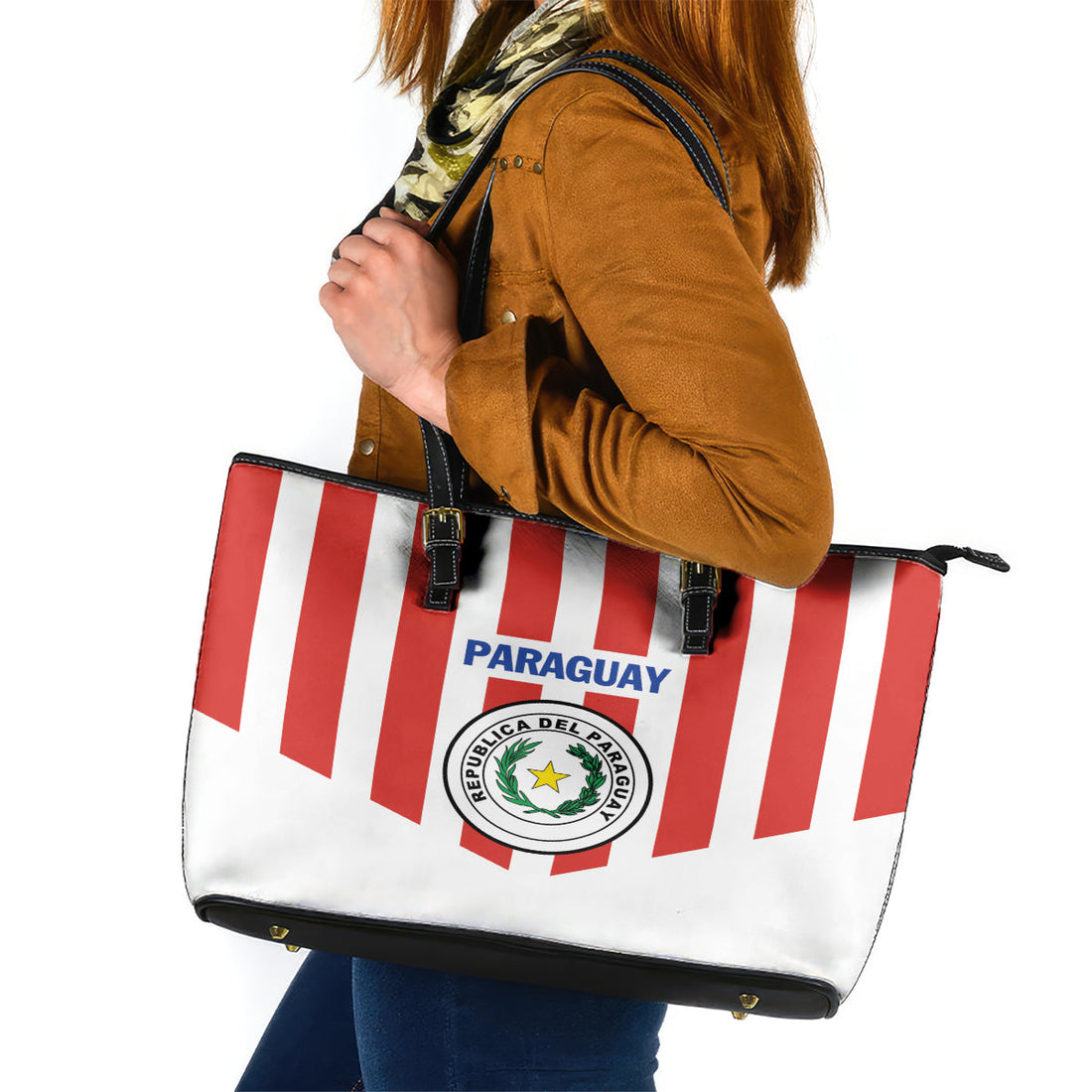 Paraguay 2024 Football Leather Tote Bag Come On La Albirroja LT01