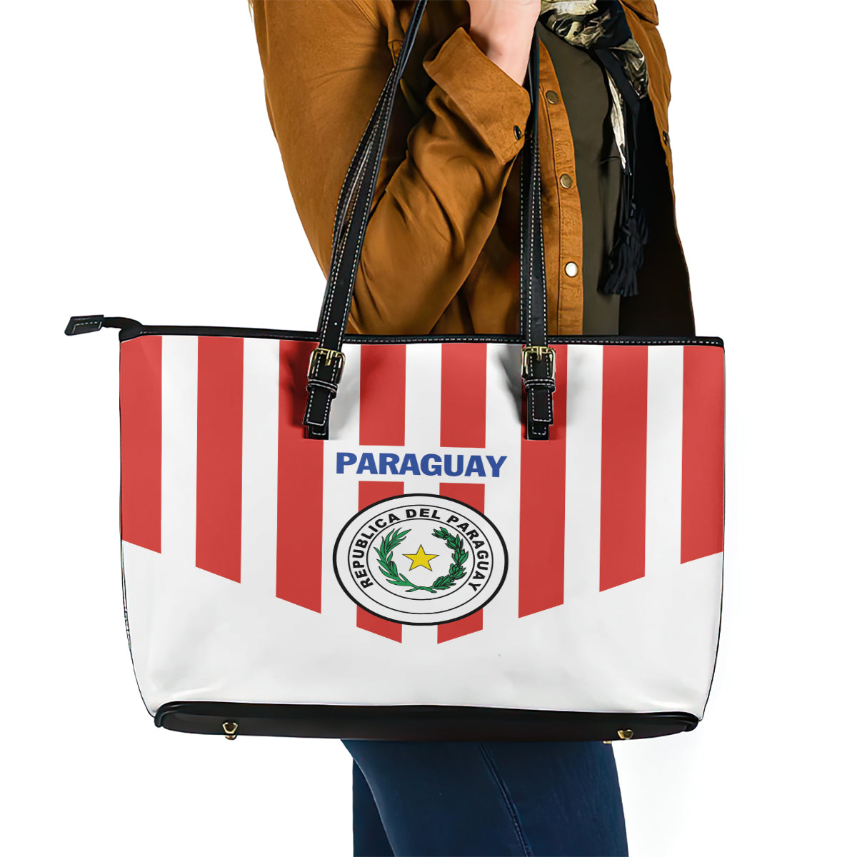 Paraguay 2024 Football Leather Tote Bag Come On La Albirroja LT01