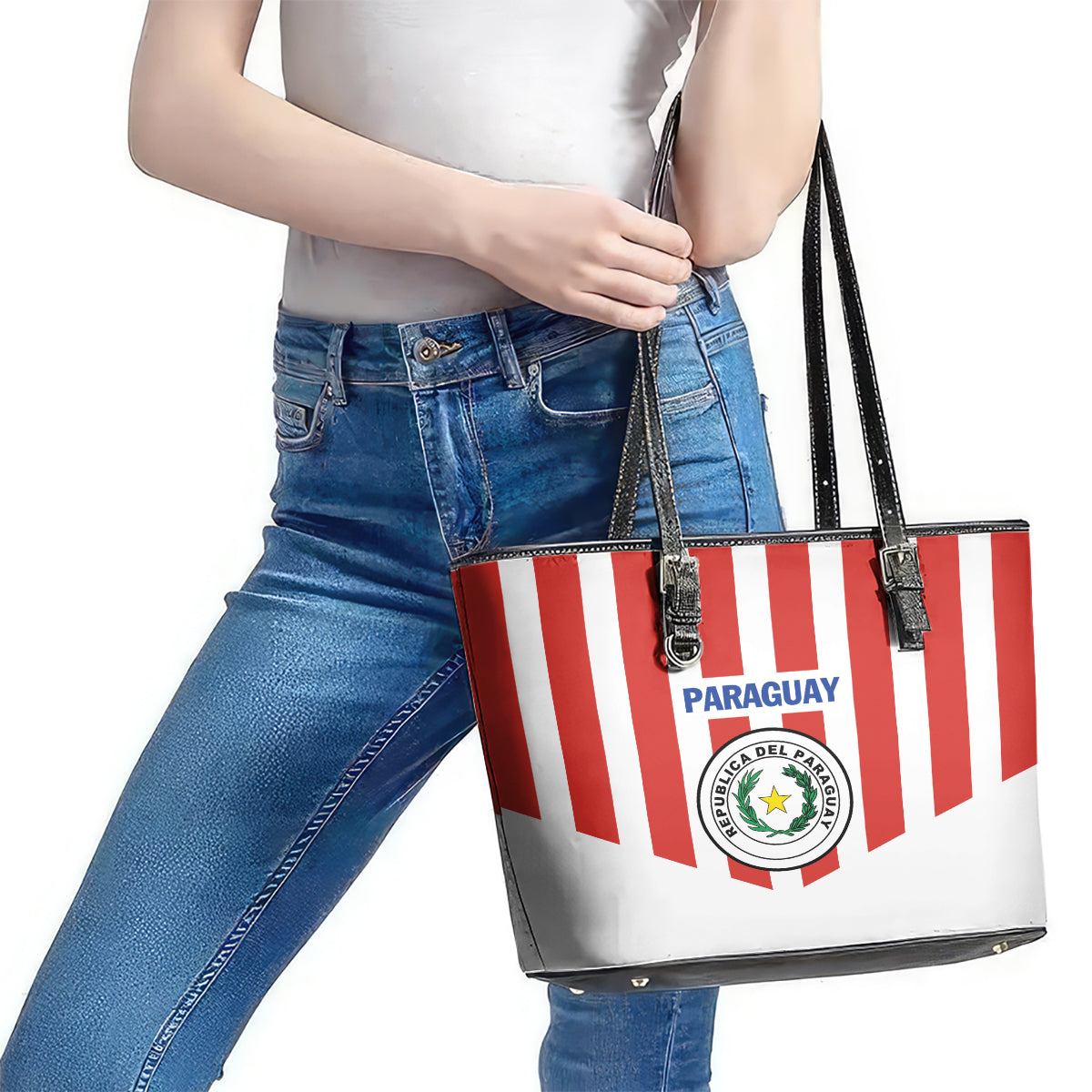 Paraguay 2024 Football Leather Tote Bag Come On La Albirroja LT01
