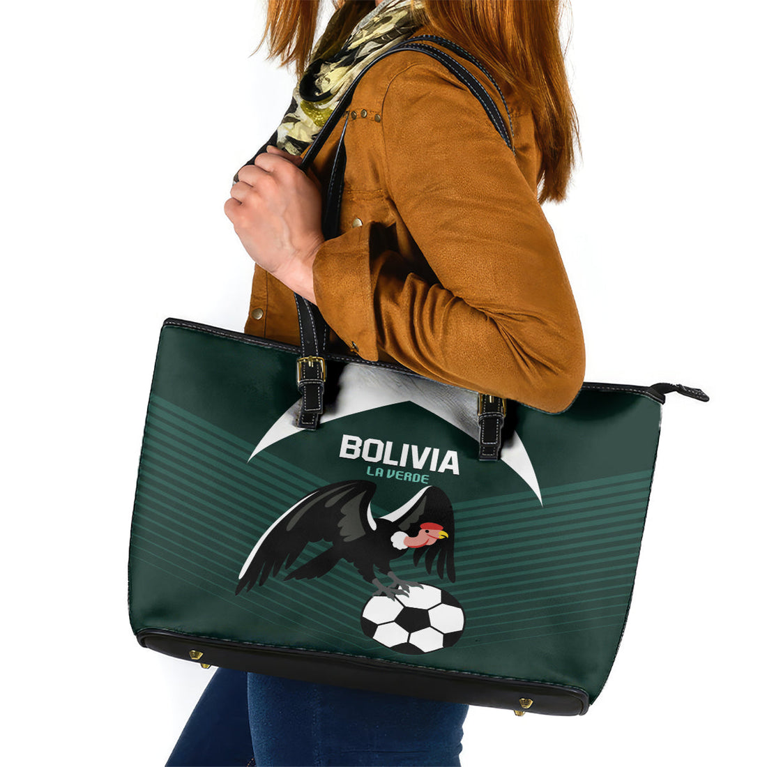 Bolivia 2024 Football Leather Tote Bag La Verd Go Champion LT01
