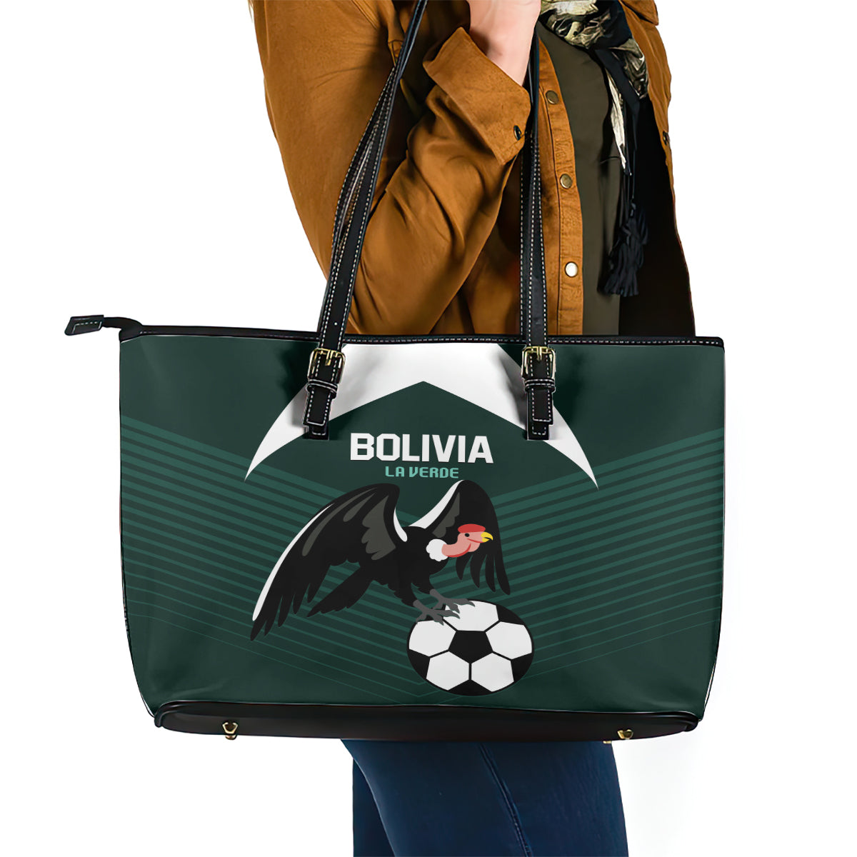 Bolivia 2024 Football Leather Tote Bag La Verd Go Champion LT01