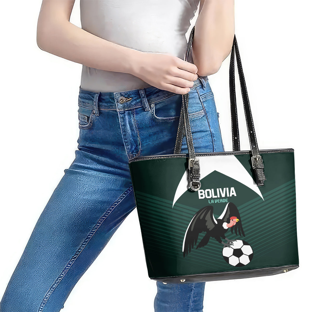Bolivia 2024 Football Leather Tote Bag La Verd Go Champion LT01