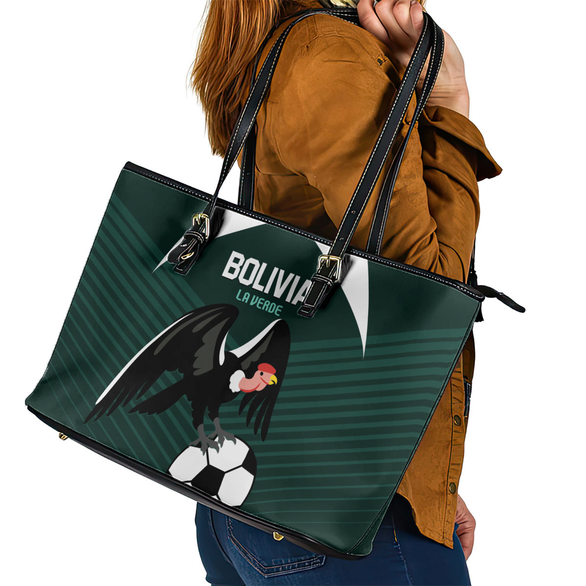 Bolivia 2024 Football Leather Tote Bag La Verd Go Champion LT01