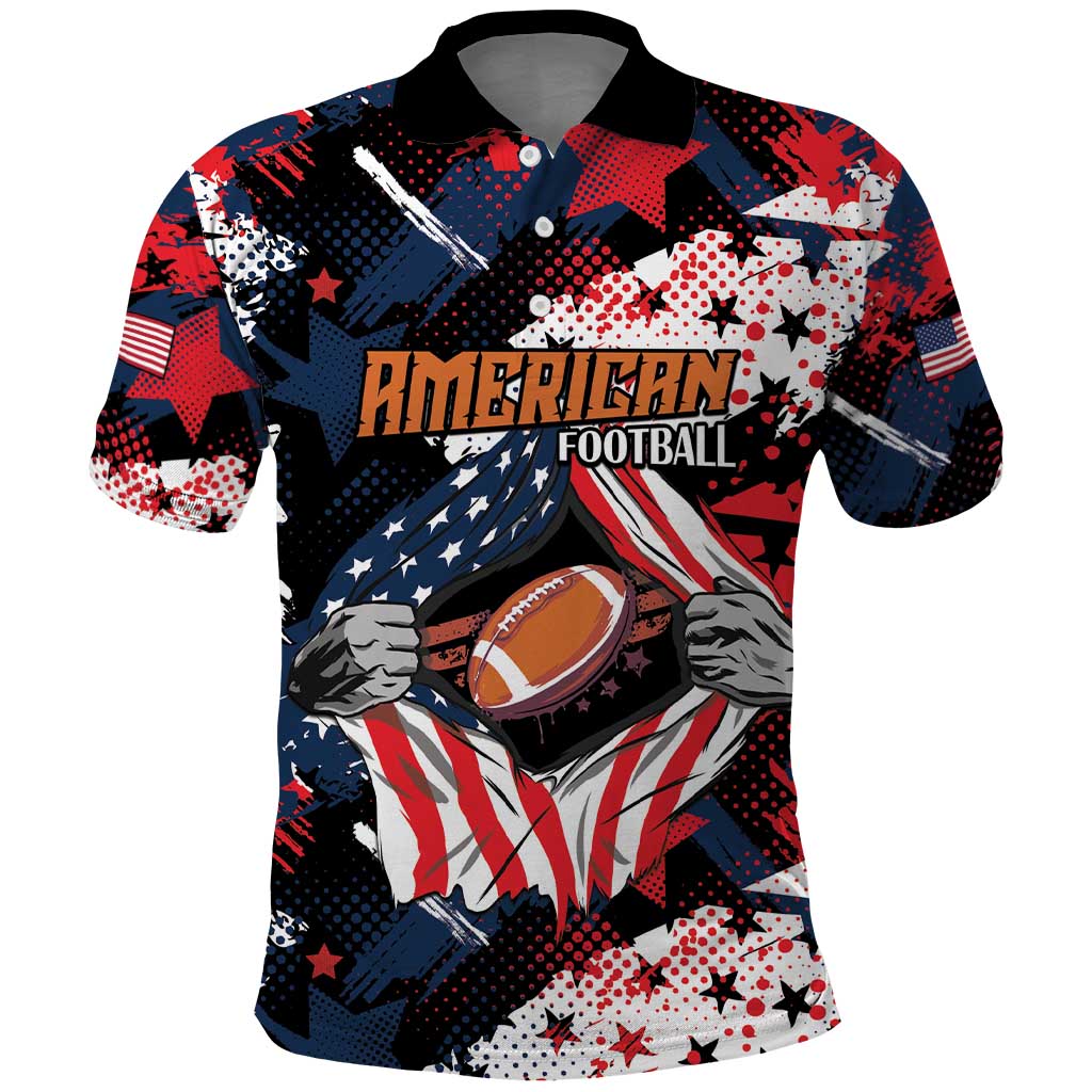Custom American Football Grunge Polo Shirt Special Version LT01