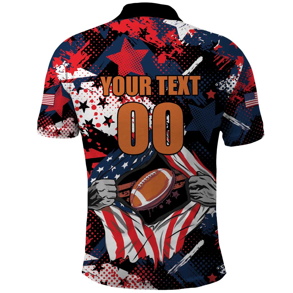 Custom American Football Grunge Polo Shirt Special Version LT01