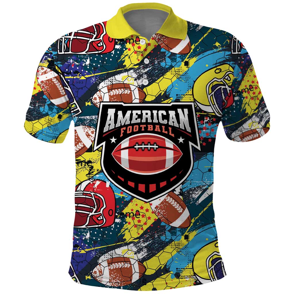 Custom American Football Graffiti Polo Shirt Unique Style LT01