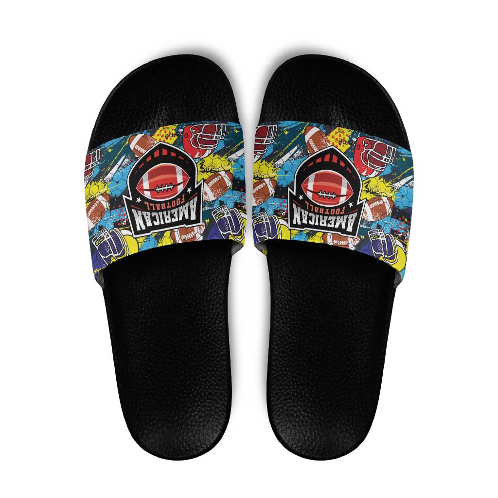 American Football Graffiti Slide Sandals Unique Style LT01