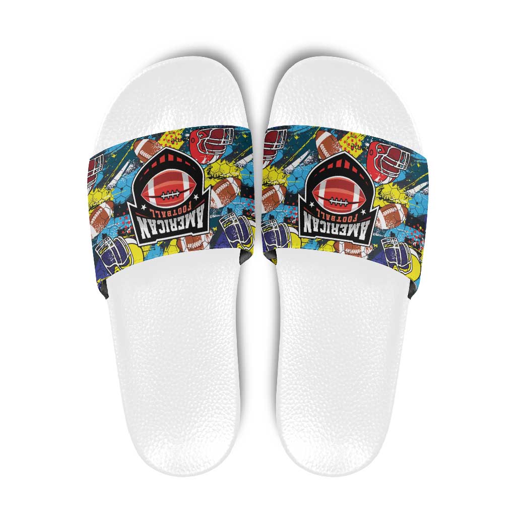 American Football Graffiti Slide Sandals Unique Style LT01