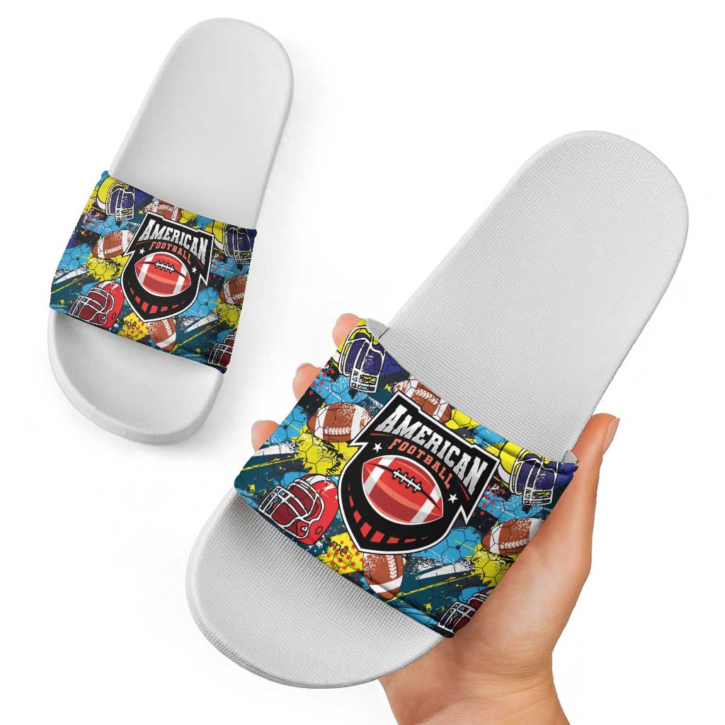 American Football Graffiti Slide Sandals Unique Style LT01