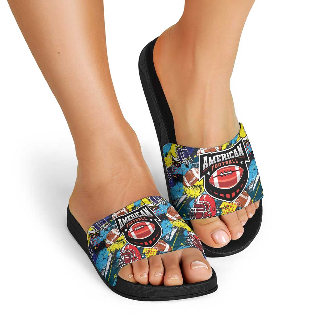 American Football Graffiti Slide Sandals Unique Style LT01