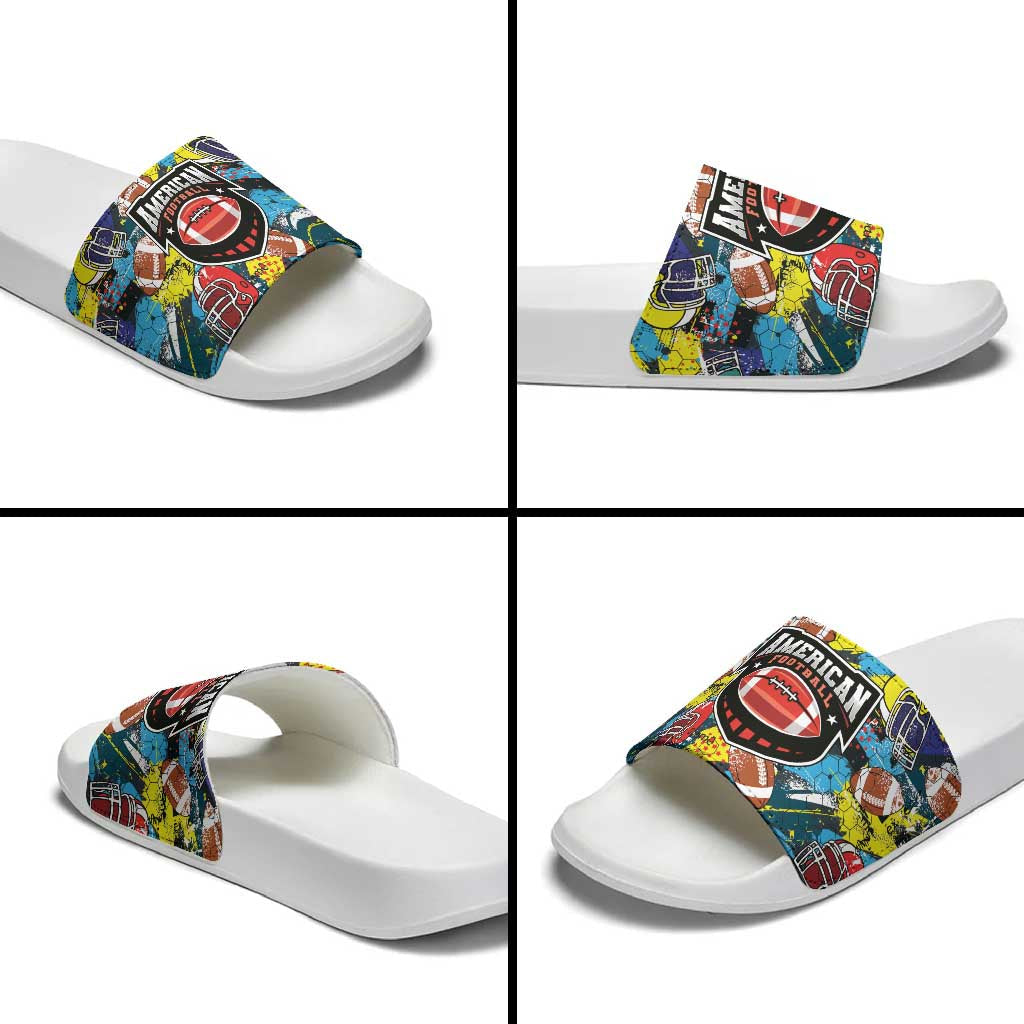 American Football Graffiti Slide Sandals Unique Style LT01