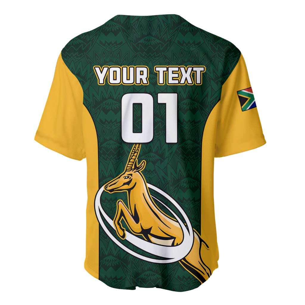 Custom South Africa Rugby Baseball Jersey - Springboks Go Champions with Protea Pattern LT01