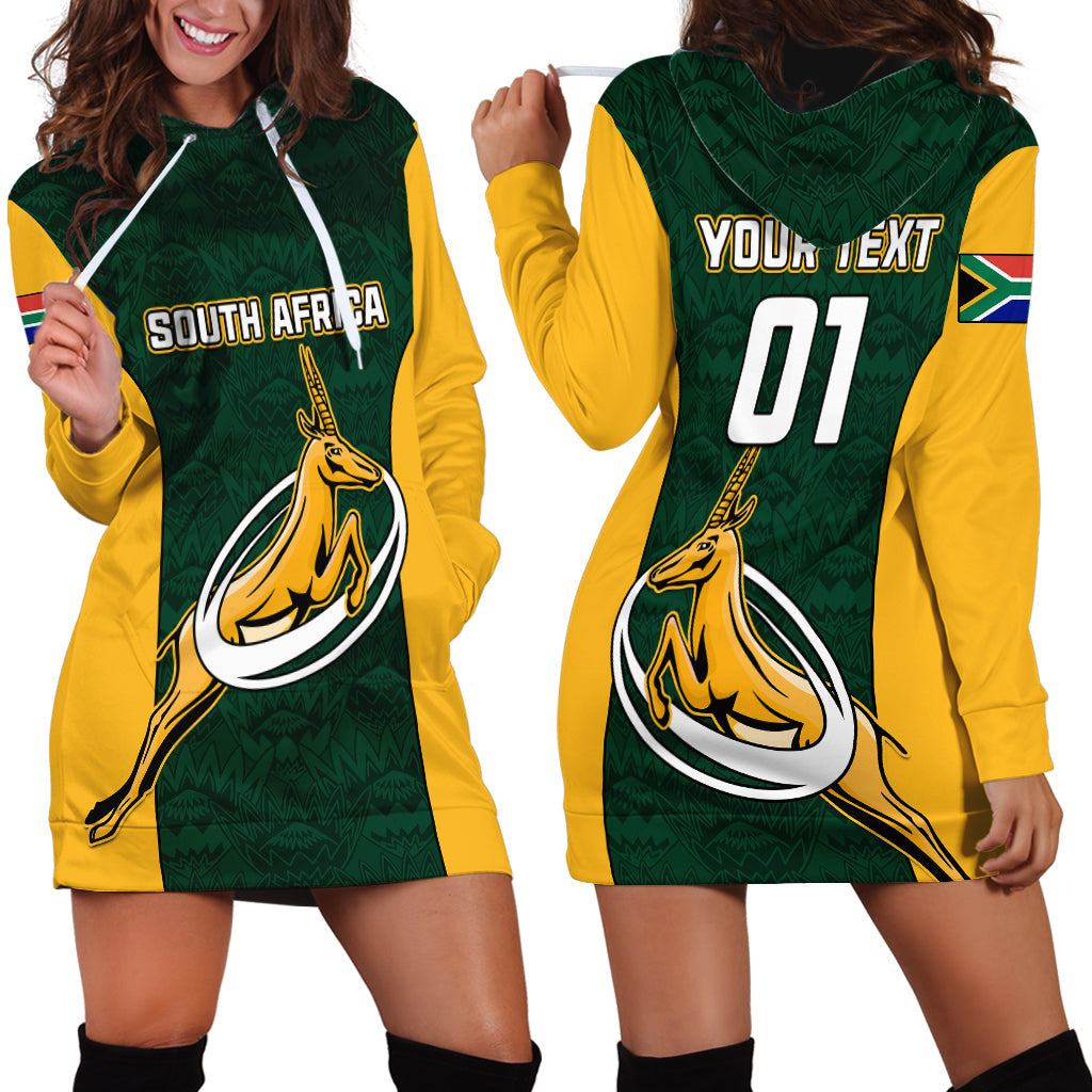 Custom South Africa Rugby Hoodie Springboks Go Champions Protea Pattern LT01