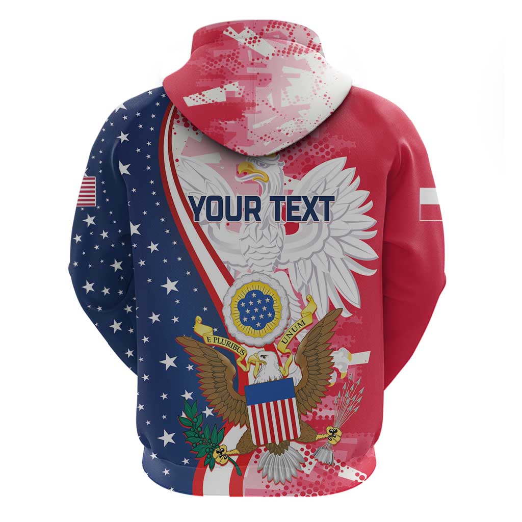 Personalized Polish-American Heritage Month Hoodie Eagle Curve Style LT01