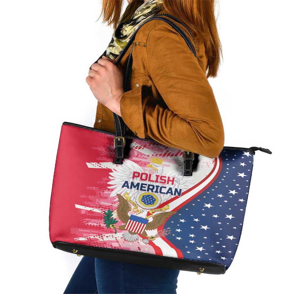 Polish-American Heritage Month Leather Tote Bag Eagle Curve Style LT01