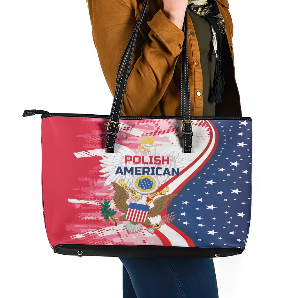 Polish-American Heritage Month Leather Tote Bag Eagle Curve Style LT01