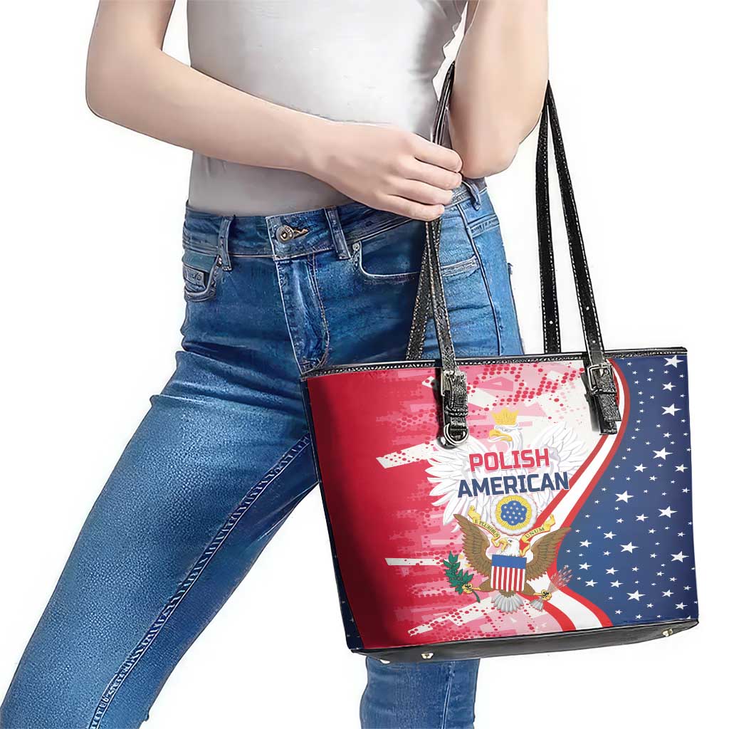 Polish-American Heritage Month Leather Tote Bag Eagle Curve Style LT01